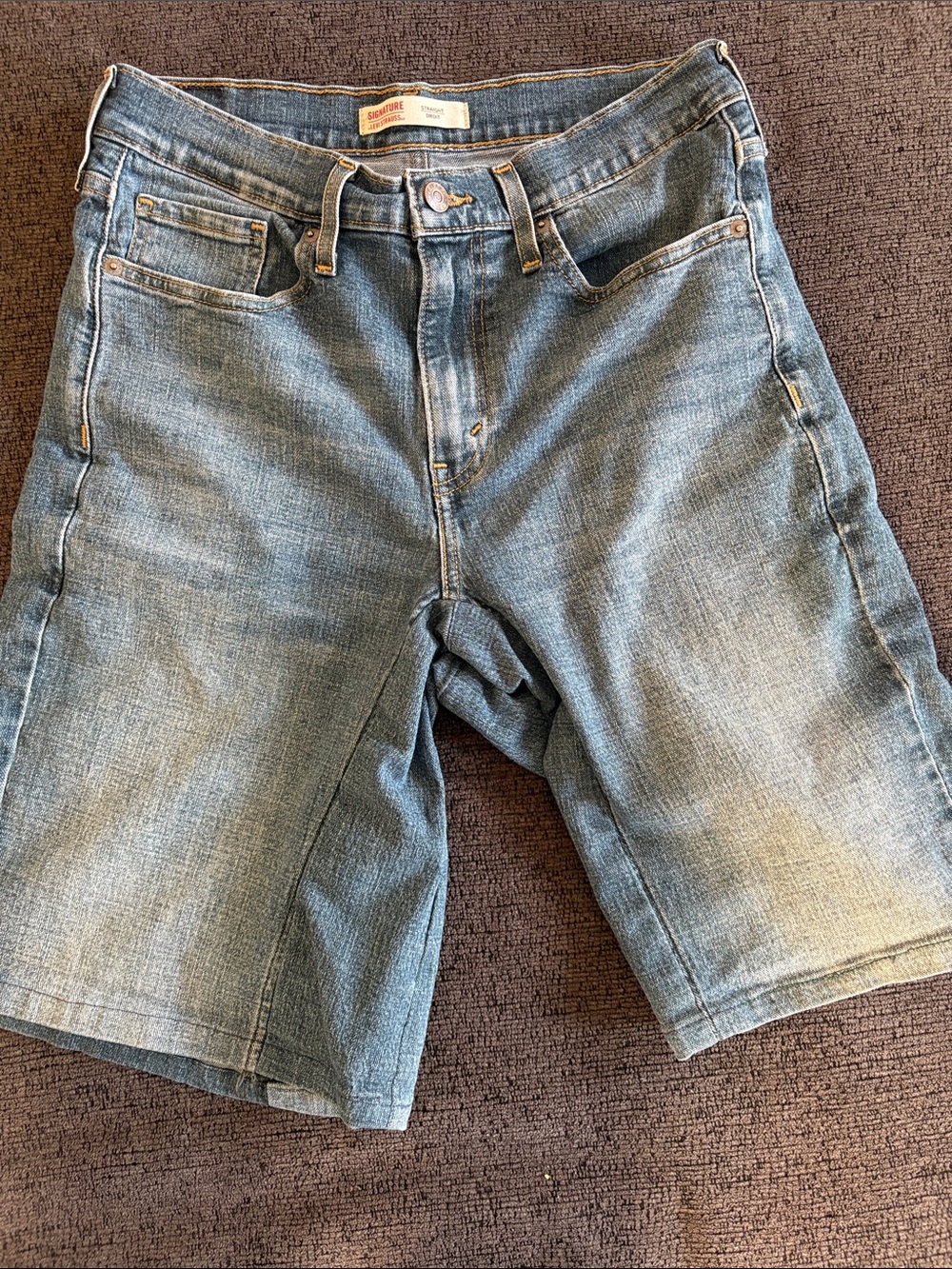 Men's Light Blue Denim Jean Shorts - Classic Five-Pocket Style